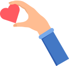 graphic image of a hand holding a heart